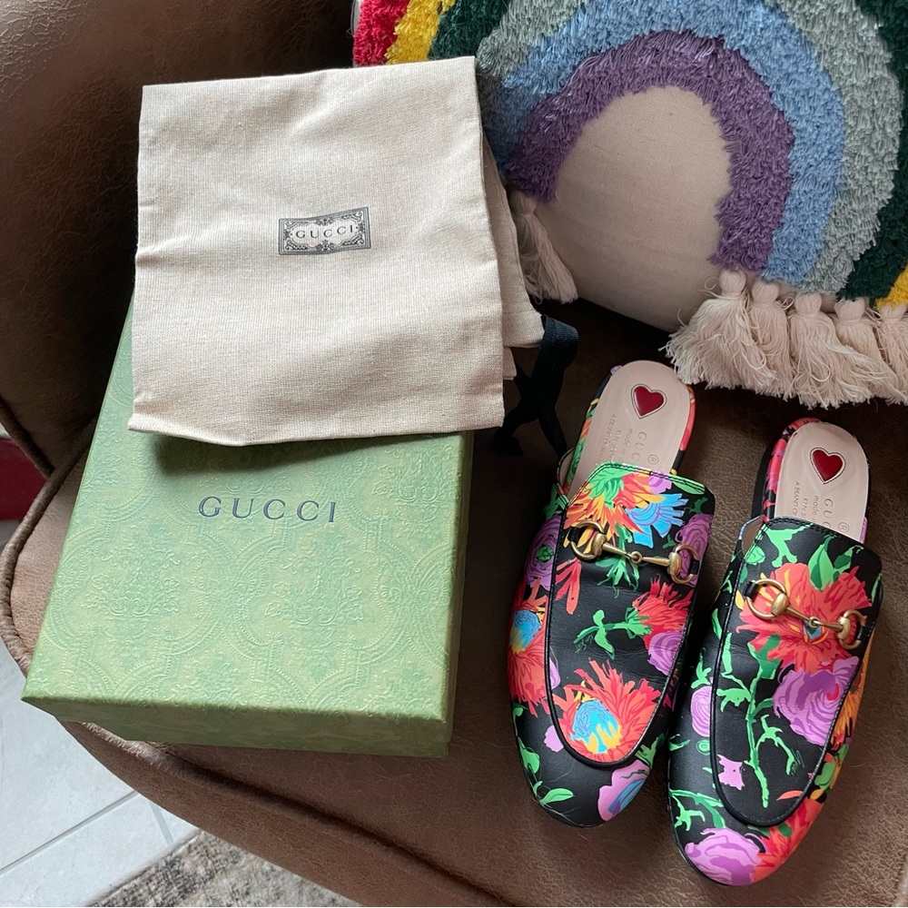 EUC Gucci x Ken Scott floral Princetown EU 39